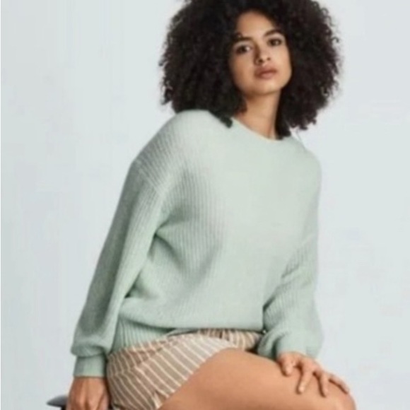Everlane Sweaters - EVERLANE Cocoon Crew Mint Green Alpaca Wool Women's Sweater